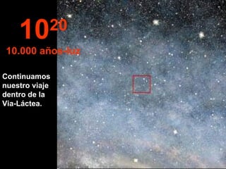 Continuamos nuestro viaje dentro de la  Via-Láctea. 10 20 10.000 años-luz 