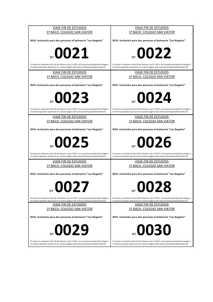 boletos de rifas para imprimir gratis