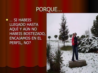 PORQUE… …  SI HABEIS LLEGADO HASTA AQUÍ Y AÚN NO HABEIS BOSTEZADO, ENCAJAMOS EN EL PERFIL, NO? 