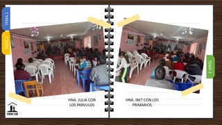 TEMA
3
TEMA
1
TEMA
2
HNA. JULIA CON
LOS PARVULOS
HNA. IBET CON LOS
PRIMARIOS