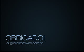 12	
  -­‐	
  Qualidade	
  
•     Nada	
  é	
  mais	
  atual,	
  social,	
  recebe	
  
      review	
  online,	
  atrai	
  parceiros	
  
      interessantes,	
  está	
  presente	
  em	
  todas	
  
      as	
  plataformas,	
  encanta	
  a	
  geração	
  Y	
  
      do	
  que	
  a	
  QUALIDADE.	
  Se	
  você	
  (ver	
  
      que	
  escolher	
  em	
  fazer	
  uma	
  só	
  coisa,	
  
      faça	
  muito	
  bem	
  feito,	
  e	
  o	
  resto	
  
      acontecerá.	
  
 