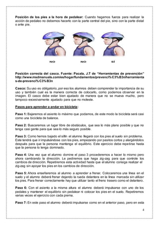 Proyecto de Educación Vial sobre el Uso correcto de la bicicleta como ...