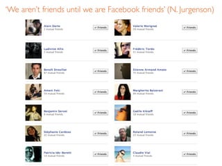 ‘We aren’t friends until we are Facebook friends’ (N. Jurgenson)
 