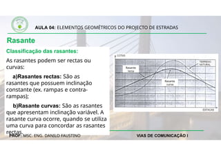 Linea Rasante Vias 1. Elementos geométricos do projecto de estradas | PPTX