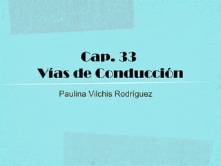 Cap. 33
Vías de Conducción
Paulina Vilchis Rodríguez

 