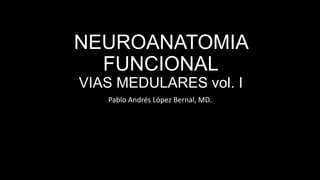 NEUROANATOMIA
FUNCIONAL
VIAS MEDULARES vol. I
Pablo Andrés López Bernal, MD.

 