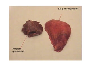 100 gram
spierweefsel
100 gram longweefsel
 