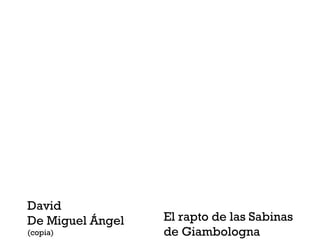 David
De Miguel Ángel
(copia)
El rapto de las Sabinas
de Giambologna
 