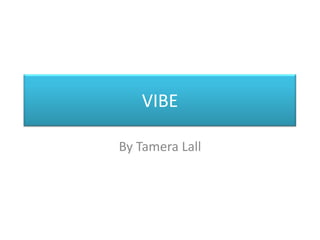 VIBE

By Tamera Lall
 