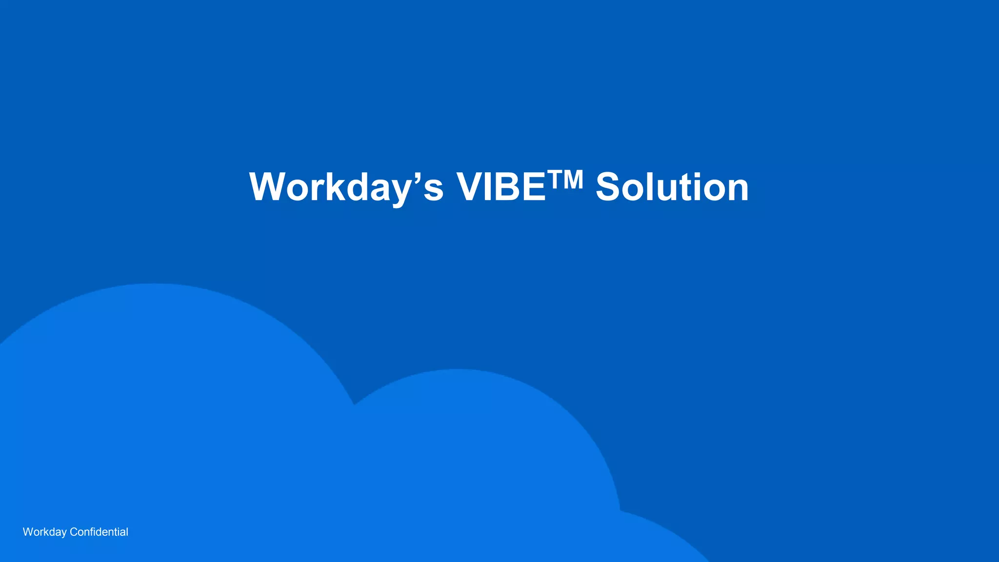 Workday Confidential
Workday’s VIBETM Solution
 