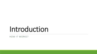 Introduction 
HOW IT WORKS? 
 