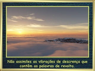 Não assimiles as vibrações de descrença que contêm as palavras de revolta. 