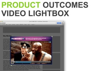 PRODUCT OUTCOMES
VIDEO LIGHTBOX
 