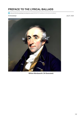 PREFACE TO THE LYRICAL BALLADS PDF