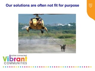 Why Re-focus?
•Drop in funding available to public sector
•Changes in demography
•Increase in demand
•Listening to our communities and
stakeholders
•Widening inequalities gap
•Welfare Reform
•National Drivers for change
Our solutions are often not fit for purpose
 