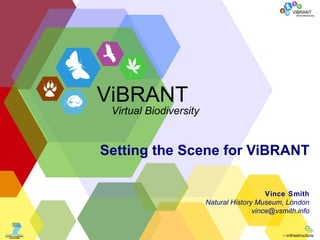Setting the Scene for ViBRANT Vince Smith Natural History Museum, London [email_address] ViBRANT Virtual Biodiversity 