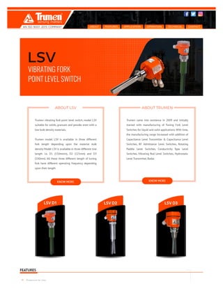Vibrating Fork Level Switch | Trumen Technologies Pvt Ltd