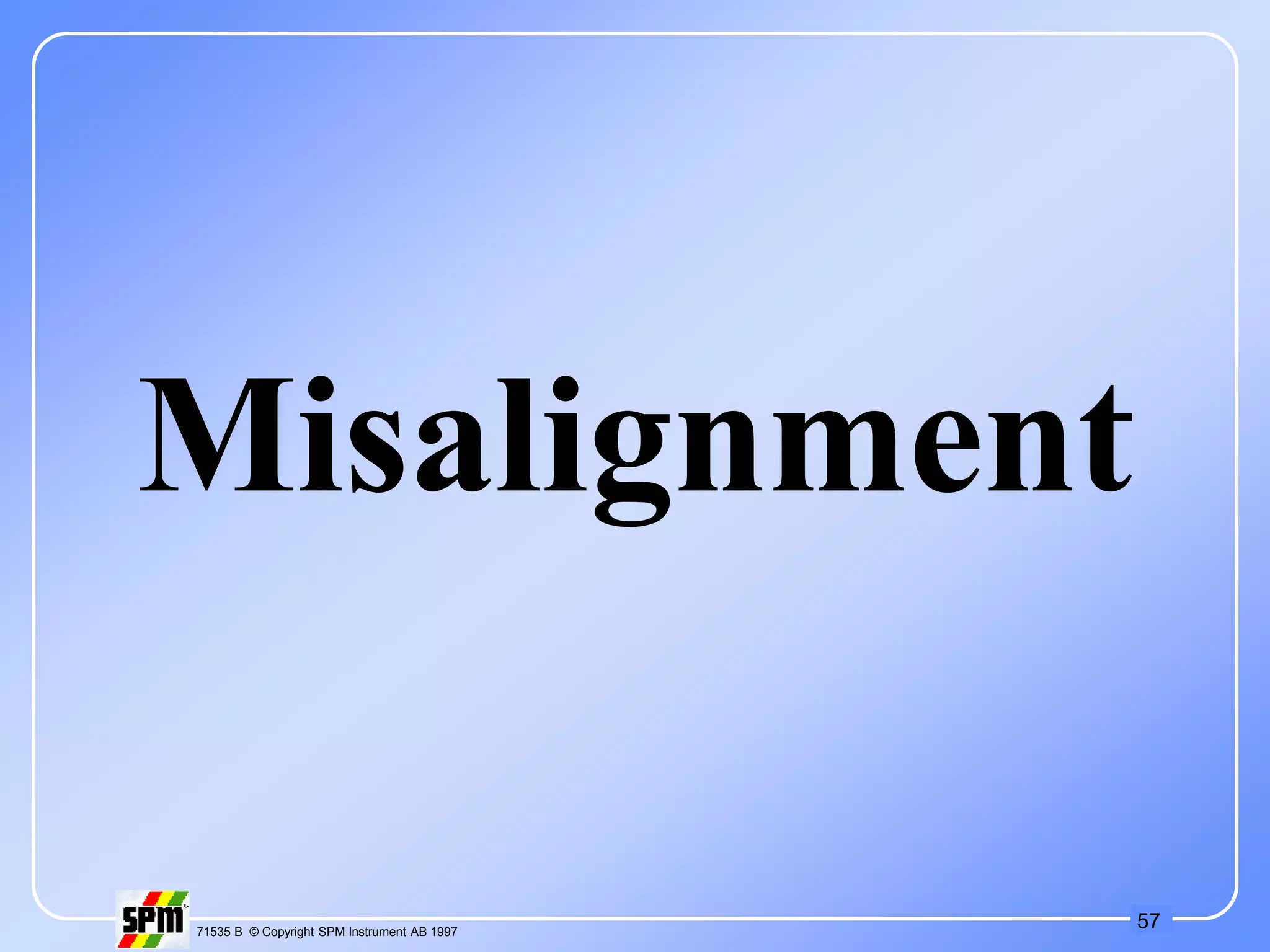 57
71535 B © Copyright SPM Instrument AB 1997
Misalignment
 