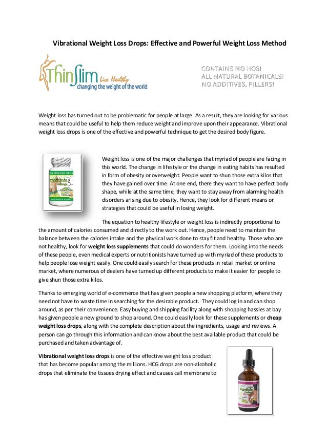 Vibrational weight loss drops by thin slim