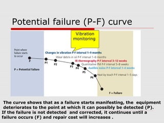 VIBRATION ANALYSIS AT THERMAL
POWER PLANT
 Vibration sensors have been routinely installed on
main turbines, generator and some large pumps to
monitor bearing vibration levels.
 Main Turbine is the heart of the power plant. Turbine
is the most critical part of the plant & it is mandatory
to use maximum protections as well as on line
measurements of different parameters to avoid any
unexpected failure/shutdown.
 Power plants have begun to use this technology as a
predictive maintenance tool for identifying incipient
failures in many types of rotating equipment such as
fans, pumps, and compressors.
 