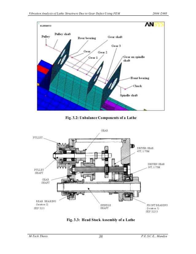 Vibration analysis of lathe structrure due to gear defect using fem 02