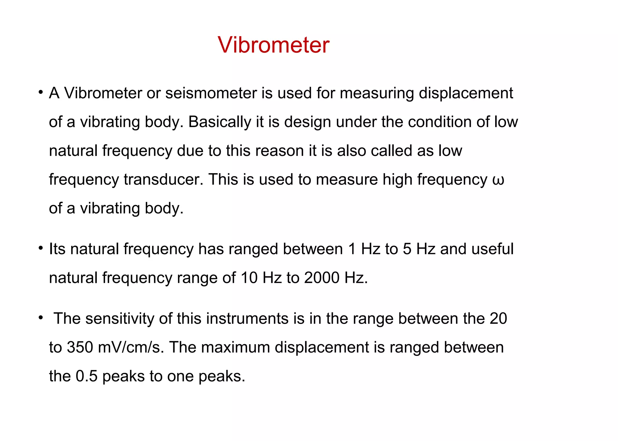 Vibration and frequency measuring instruments | PPT