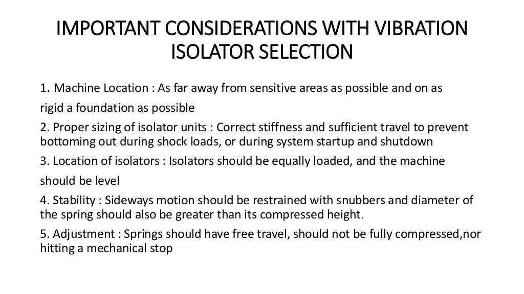 Vibration Isolation