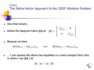 Vibration of 2DOF Systems matix approach voice.ppt