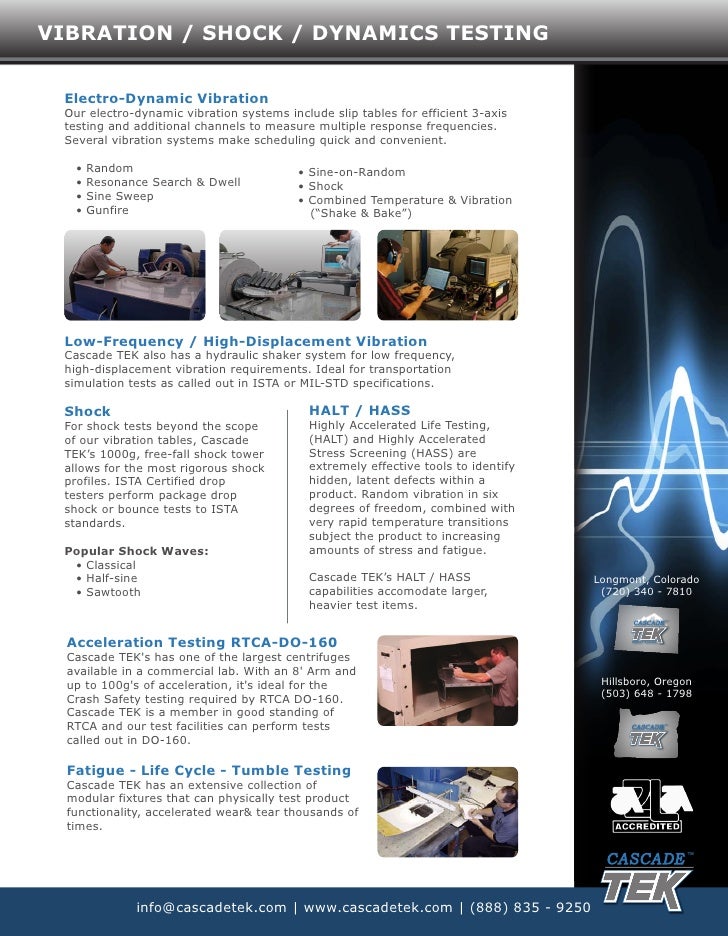 Cascade TEK Vibration / Shock / Dynamics Testing