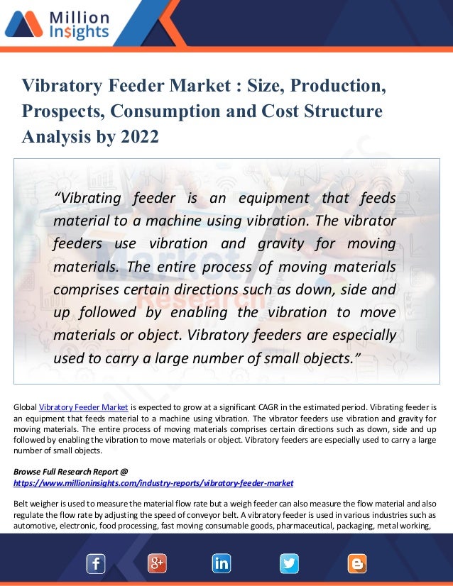 Vibratory Feeder Market Segmentation With Production Share Size