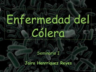 Enfermedad del
Cólera
Seminario I
Jairo Henrríquez Reyes
 