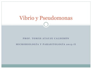 PROF. TOMÁS ATAUJE CALDERÓN 
MICROBIOLOGÍA Y PARASITOLOGÍA 2013-II 
Vibrio y Pseudomonas  