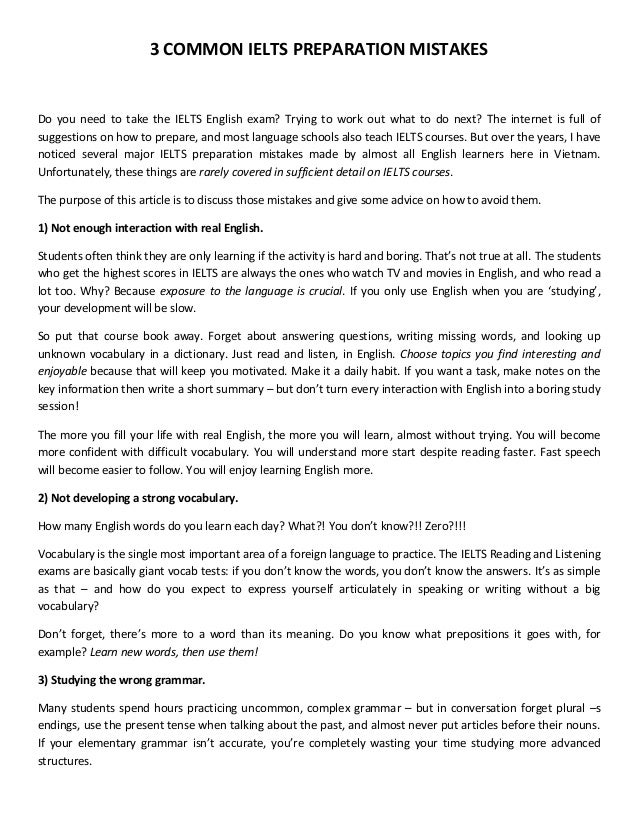 3 Common Ielts Preparation Mistakes 3 Common Ielts Preparation Mistakes