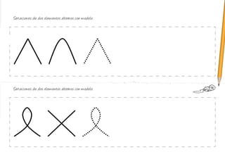 Seriaciones de dos elementos alternos con modelo:
Seriaciones de dos elementos alternos con modelo:
 
