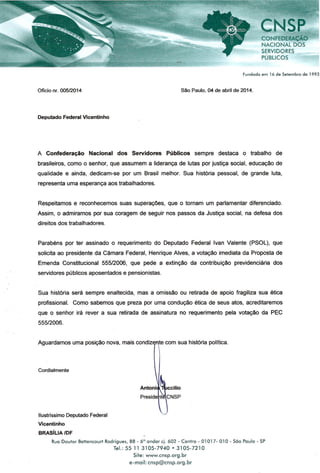 Deputado Federal Vicentinho - 4 de abril de 2014