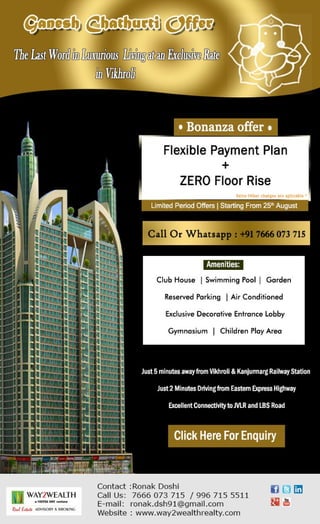 vicenza regency vikhroli - special offer for Vicenza Regency on an auspicious occasion of "Ganesh Chathurti". 