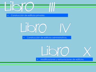 •   Construcción de edificios privados




                •   Construcción de edificios administrativos.




                              •   Modificaciones y restauraciones de edificios.
 