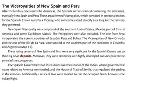 Viceroyalties peru and new