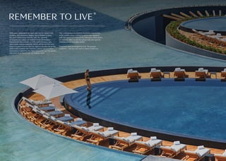 With every destination we welcome you to, opportunity
awakens and adventure begins. We’re thrilled to keep
the spirit of discovery thriving with the opening
of Viceroy Los Cabos, our newest Iconic destination
that unfolds like a dream. In 2019, we’ll introduce two
new hotels: Viceroy Kopaonik Serbia will be our first-ever
hotel in Eastern Europe and the region’s premier ski resort,
while Hotel Emblem San Francisco will be a provocative
reinvention inspired by the Beat Generation and the power
that each of us has to cast our fearless voice.
Our commitment to creating immersive experiences
in the world’s most riveting locations was apparent
with the launch of A Canvas For Discovery Artist Series,
an ongoing effort to stir the senses with site-specific
installations by incredible artists.
It has truly been an exceptional year. The journey
continues – and we can’t wait to share it with you.
 