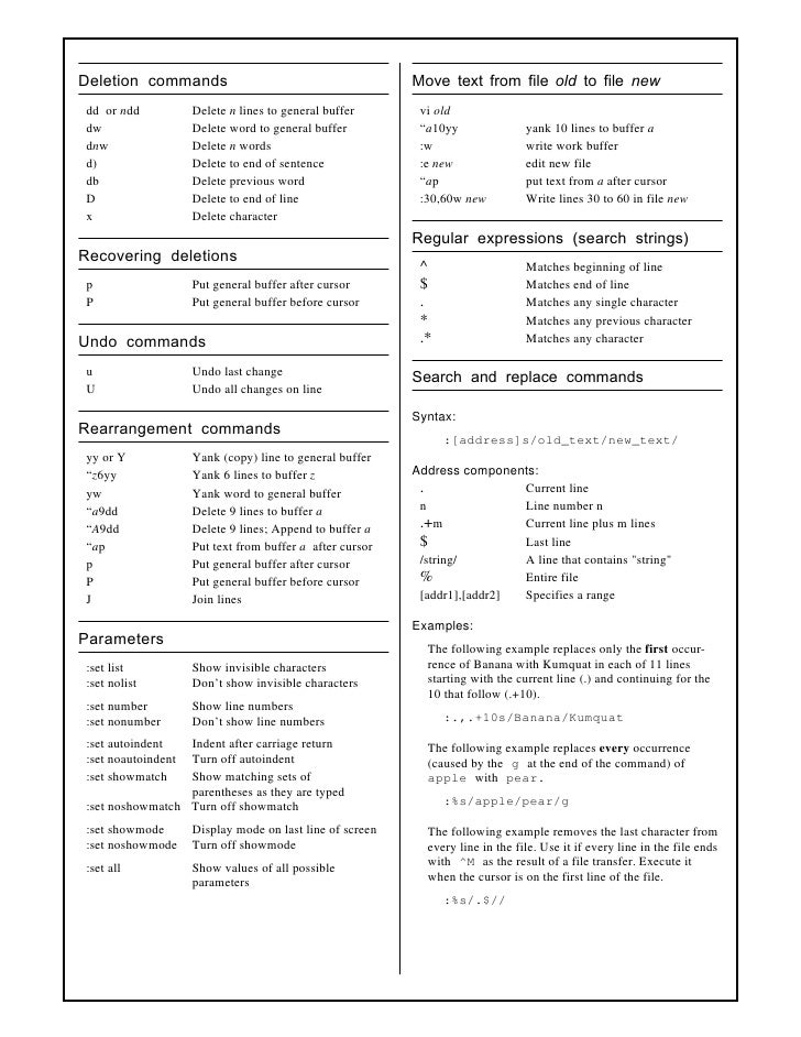 Vi Cheat Sheet