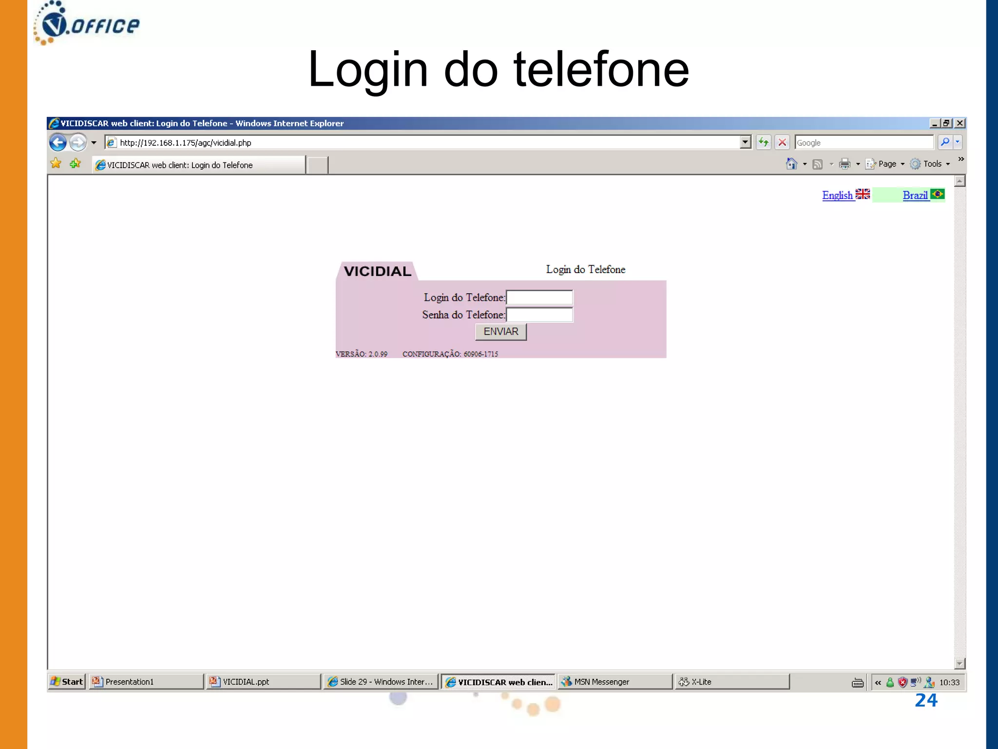 Login do telefone 