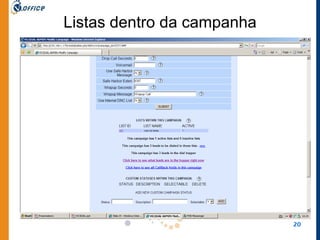 Listas dentro da campanha 