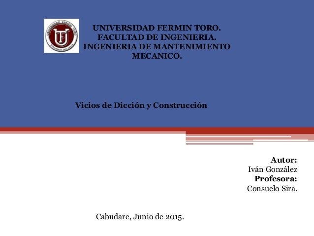 Vicios de Dicción y construcción