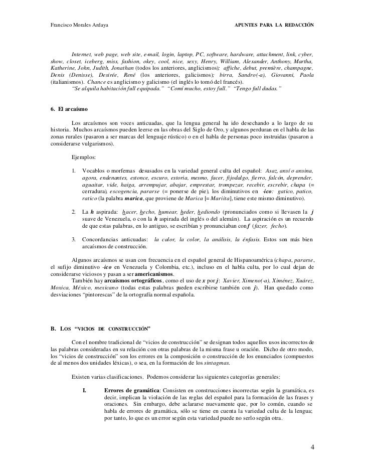 Vicios de diccion y construccion