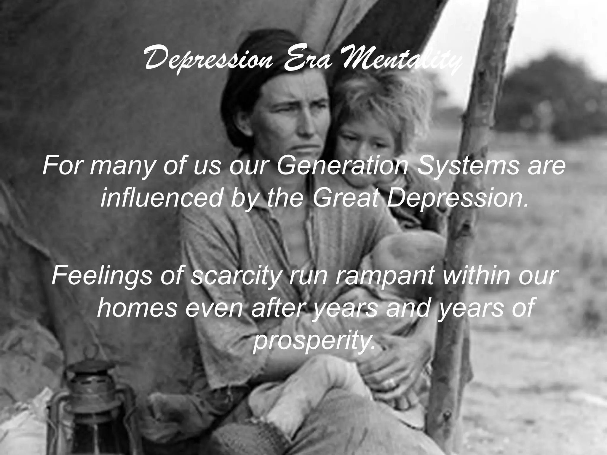 Negative Generational SystemsNegative beliefs and behaviors attract negative conditions and situations. Unconsciously operating from a place of lack and difficulty in life, will attract more of the same.