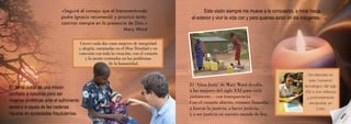 Crecer cada día como mujeres de integridad
y alegría, enraizadas en el Dios Trinidad y en
conexión con toda la creación, con el corazón
y la mente centrados en los problemas
de la humanidad.
«Seguiré el consejo que el bienaventurado
padre Ignacio recomendó y practicó tanto:
caminar siempre en la presencia de Dios.»
Mary Ward
El ‘Alma Justa’ de Mary Ward desafía
a las mujeres del siglo XXI para vivir
justamente, - con transparencia.
Con el corazón abierto, estamos llamadas
a buscar la justicia, a hacer justicia,
y a ser justicia en nuestro mundo de hoy.
Una llamada, en
este ‘momento’
tecnológico del siglo
XXI, a vivir reflexiva
y profundamente
enraizadas en
Cristo.
El ‘Alma Justa’ es una misión
confiada a nosotras para ser
mujeres proféticas ante el sufrimiento
esclavo a causa de las cadenas
injustas en sociedades fraudulentas.
Esta visión siempre me mueve a la compasión, a mirar hacia
el exterior y vivir la vida con y para quienes están en los márgenes.
Justicia
 