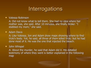 Vicki Robinson’S Murder | PPT