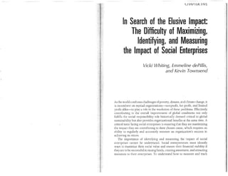 Identifying and Measuring the Impact of Social Enterprises
