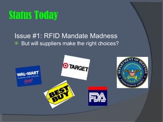 Status Today Issue #1: RFID Mandate Madness But will suppliers make the right choices? 