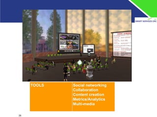 Tools TOOLS Social networking Collaboration Content creation Metrics/Analytics Multi-media 